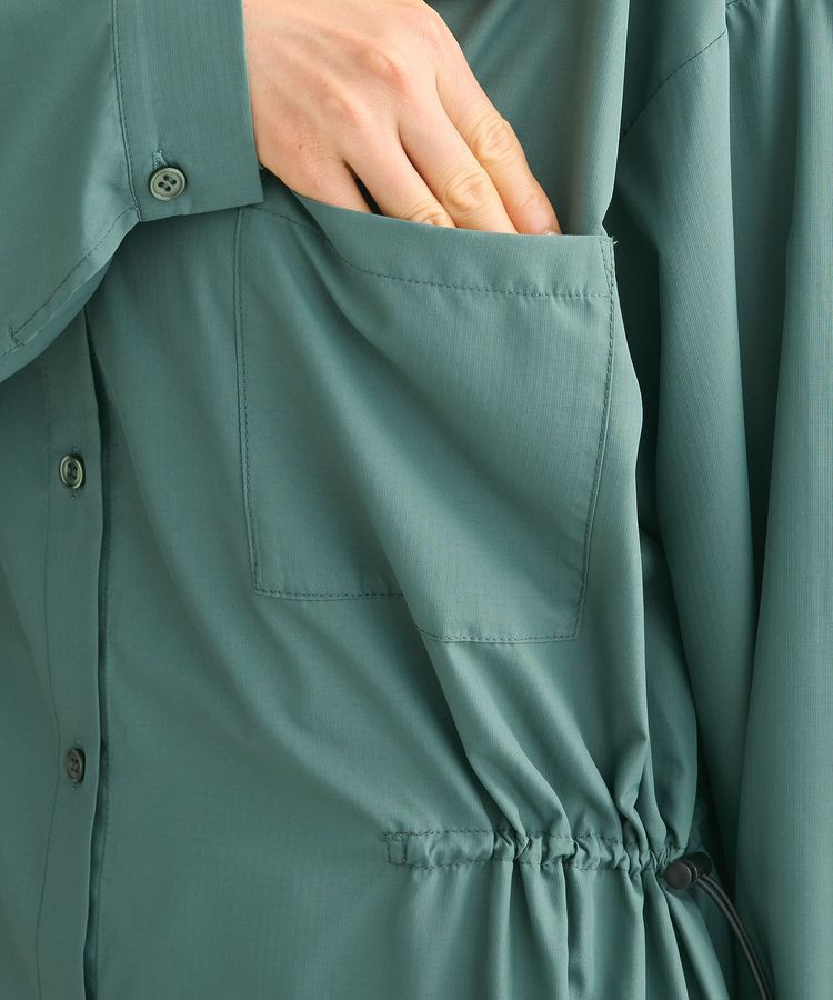 Green Parks「ミディ丈ドロストシャツワンピース」|ワンピース|