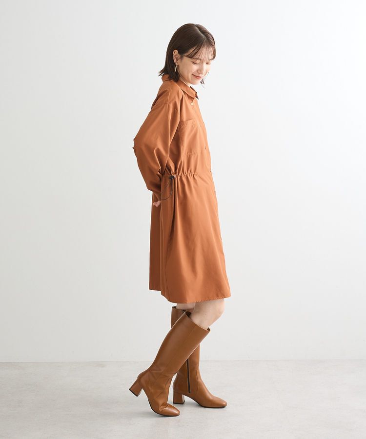 Green Parks「ミディ丈ドロストシャツワンピース」|ワンピース|