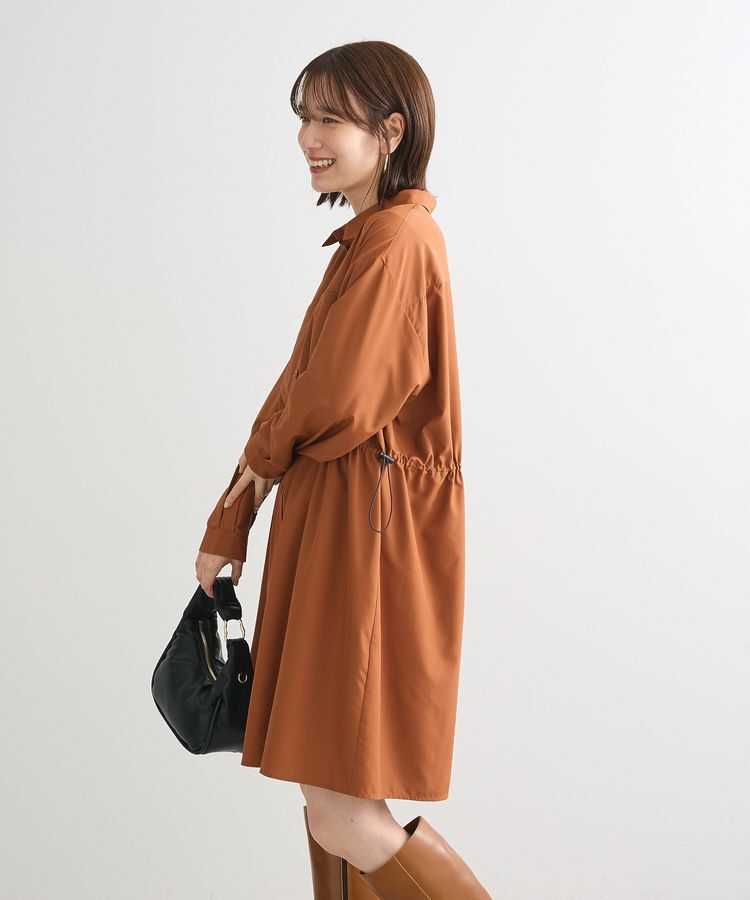 Green Parks「ミディ丈ドロストシャツワンピース」|ワンピース|