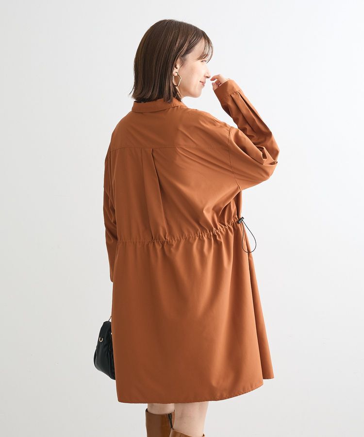 Green Parks「ミディ丈ドロストシャツワンピース」|ワンピース|