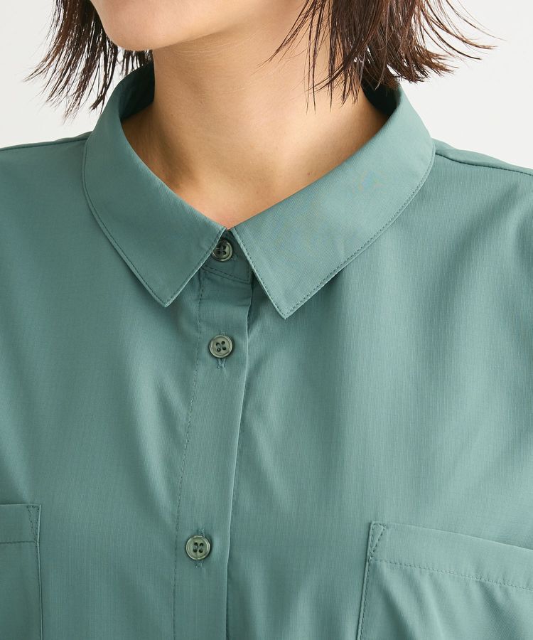 Green Parks「ミディ丈ドロストシャツワンピース」|ワンピース|