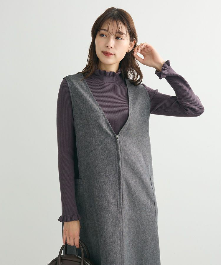 Green Parks「・swing by フリルハイネックリブニット」|ニット・セーター|