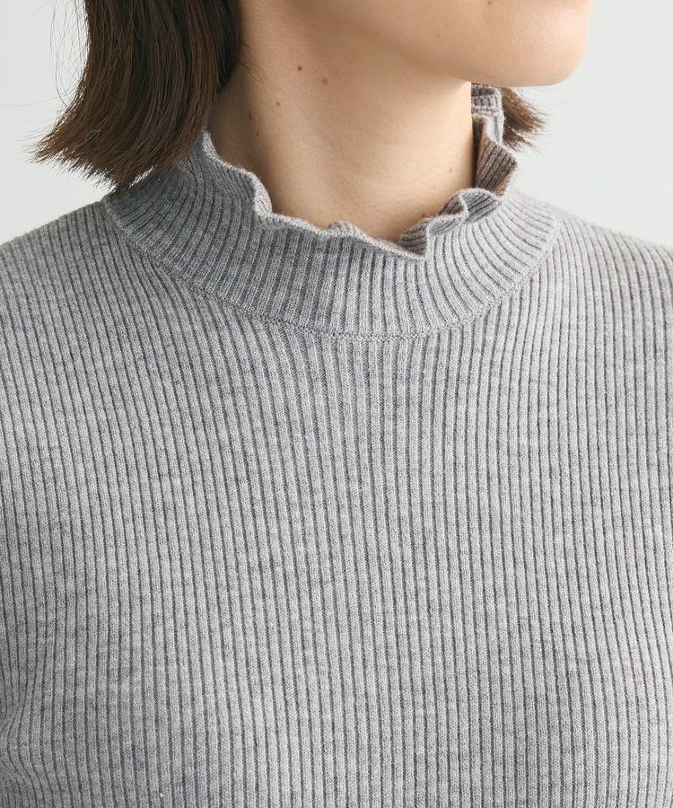 Green Parks「・swing by フリルハイネックリブニット」|ニット・セーター|