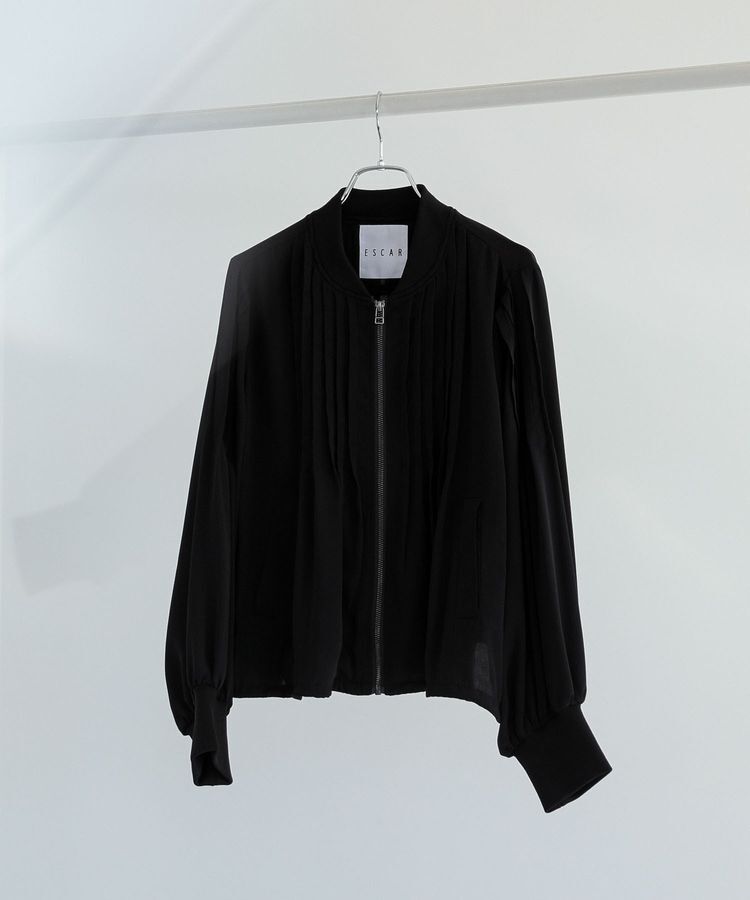 Green Parks「■ESCAR セミシアーピンタックブルゾン」|ブルゾン・スタジャン|Black