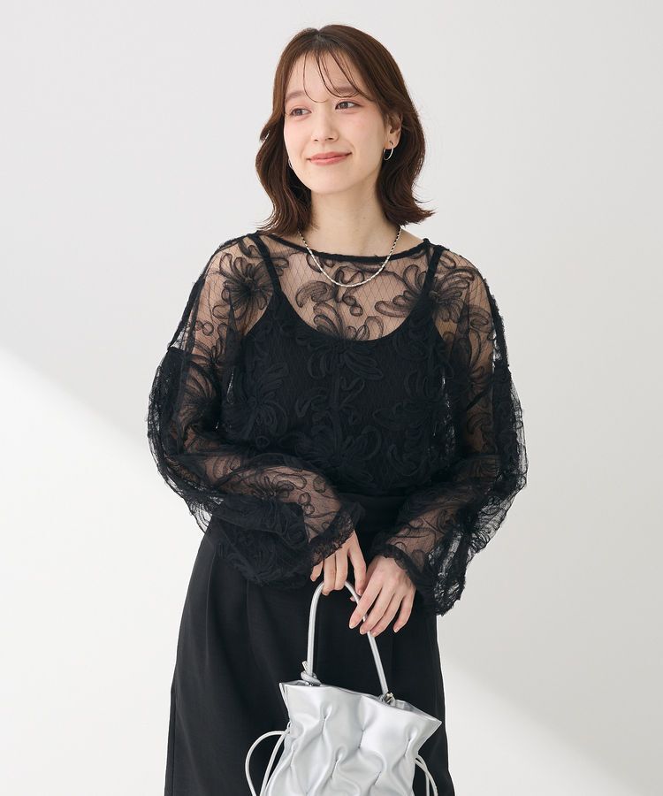 Green Parks「チュールレイヤードブラウス」|シャツ・ブラウス|