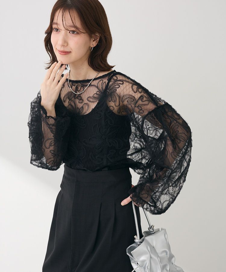 Green Parks「チュールレイヤードブラウス」|シャツ・ブラウス|