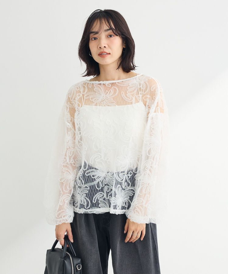 Green Parks「チュールレイヤードブラウス」|シャツ・ブラウス|