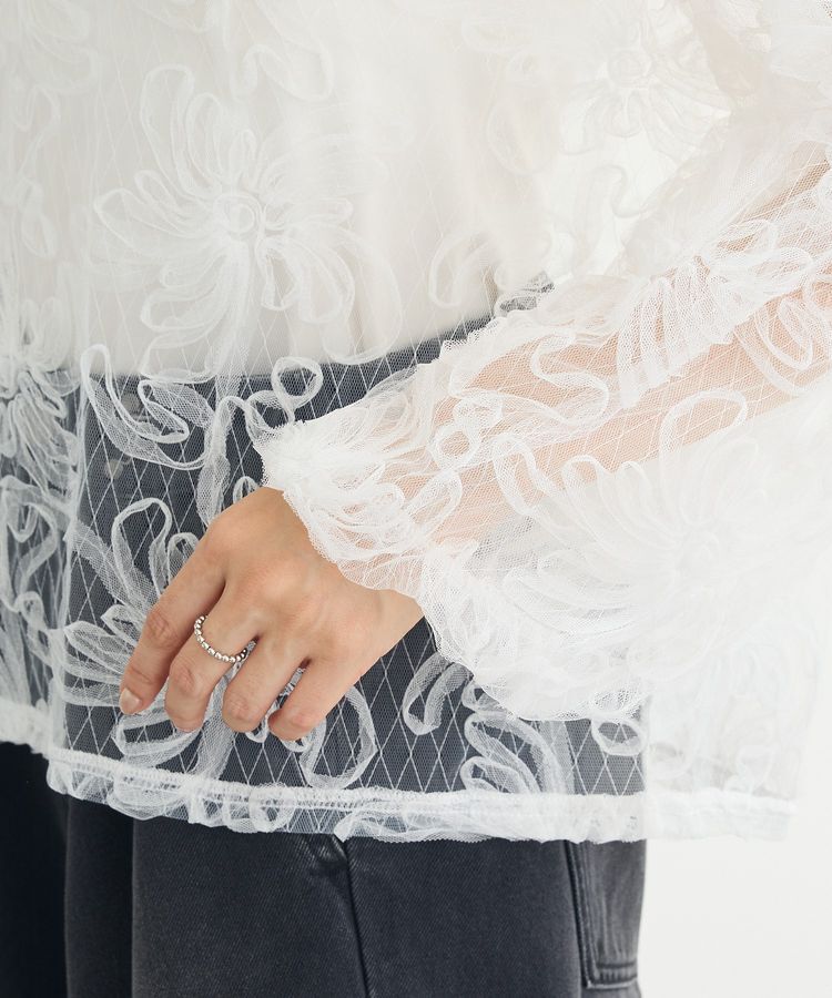 Green Parks「チュールレイヤードブラウス」|シャツ・ブラウス|