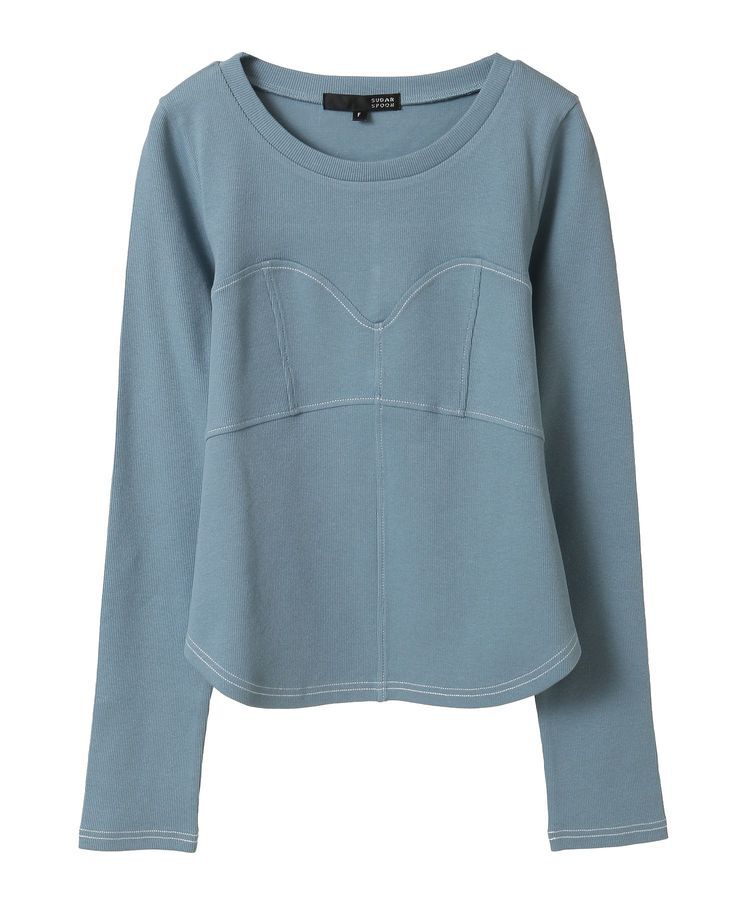 Green Parks「・SUGAR SPOON ビスチェラインリブロンTEE」|Tシャツ・カットソー|