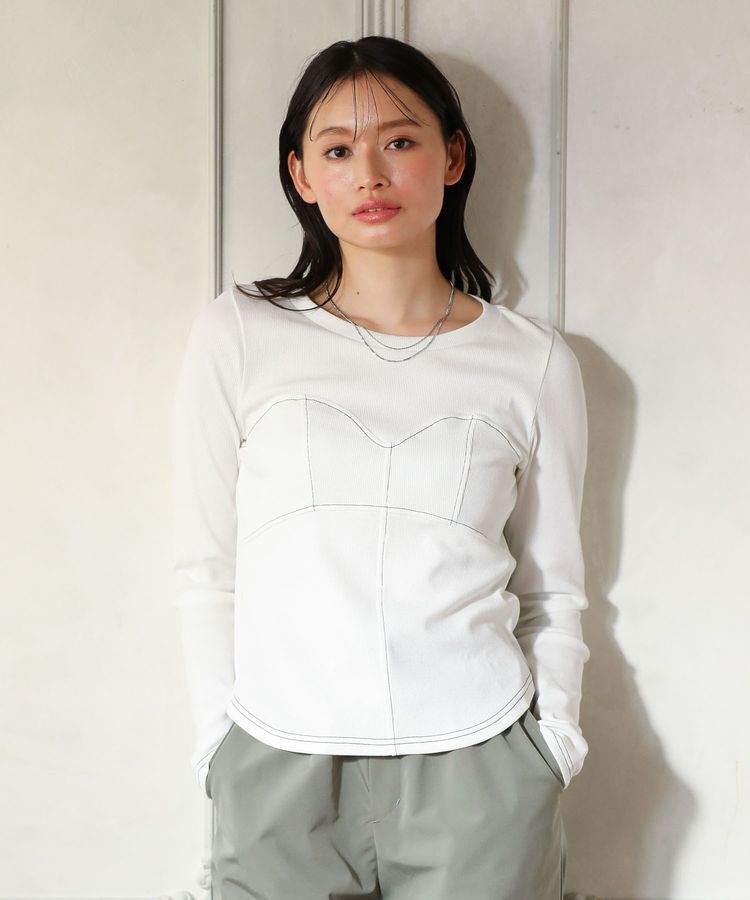 Green Parks「・SUGAR SPOON ビスチェラインリブロンTEE」|Tシャツ・カットソー|