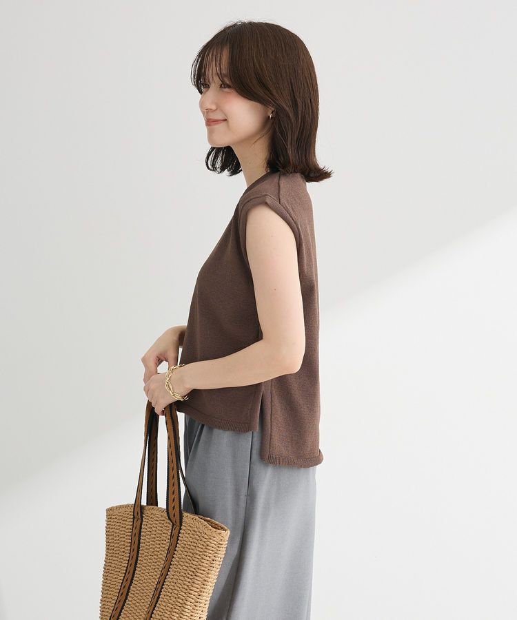 Green Parks「・Petit Fleur ノースリリネンライクニット」|ニット・セーター|