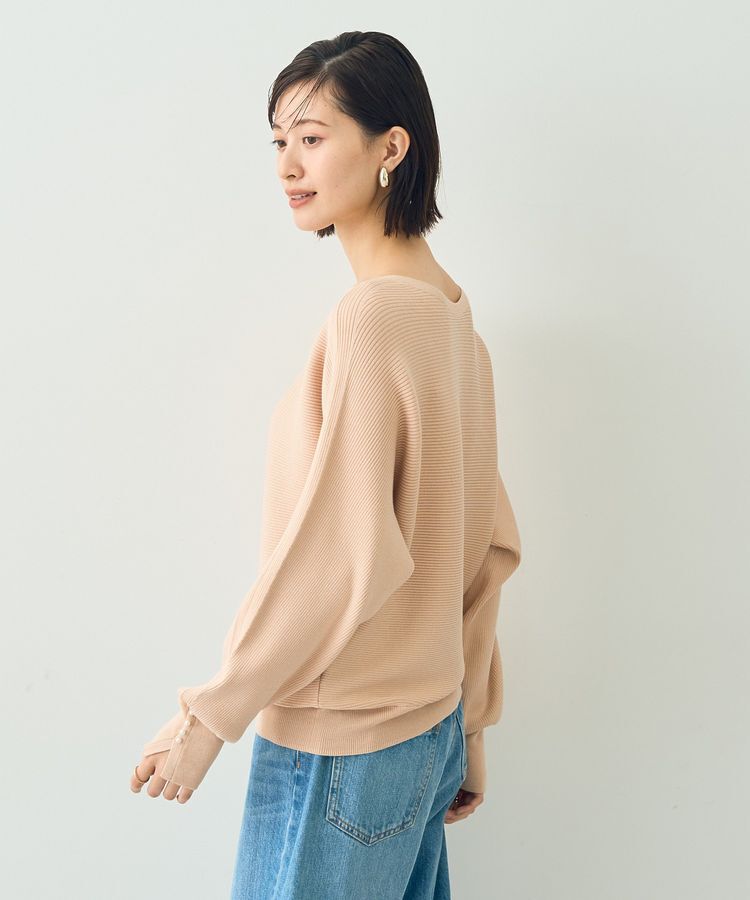 YECCA VECCA「袖パールドルマンニット」|ニット・セーター|