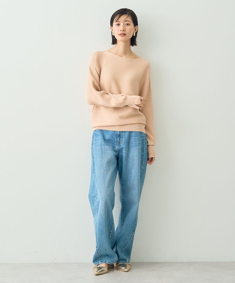 YECCA VECCA「袖パールドルマンニット」|ニット・セーター|