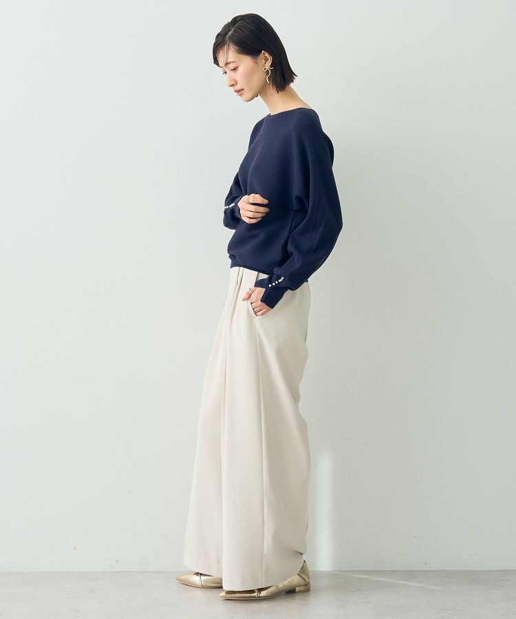 YECCA VECCA「袖パールドルマンニット」|ニット・セーター|