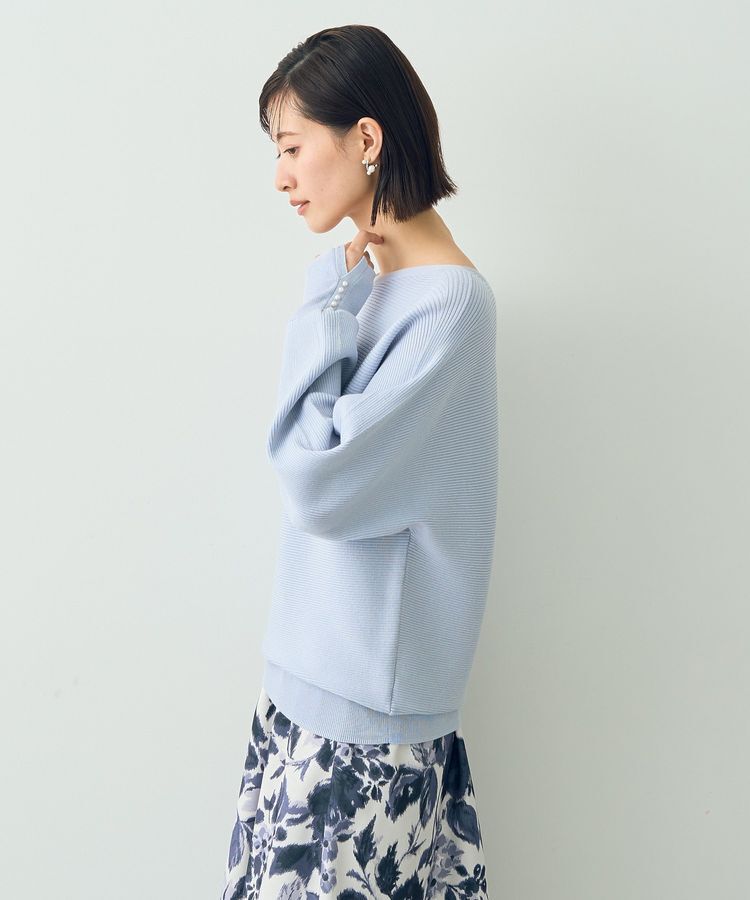 YECCA VECCA「袖パールドルマンニット」|ニット・セーター|