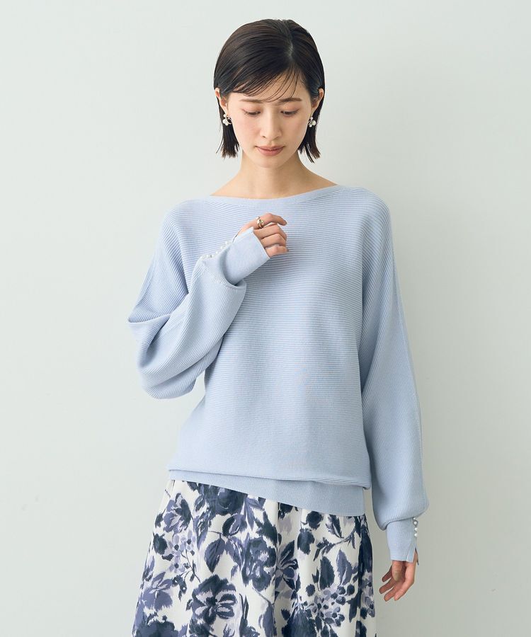 YECCA VECCA「袖パールドルマンニット」|ニット・セーター|Lavender