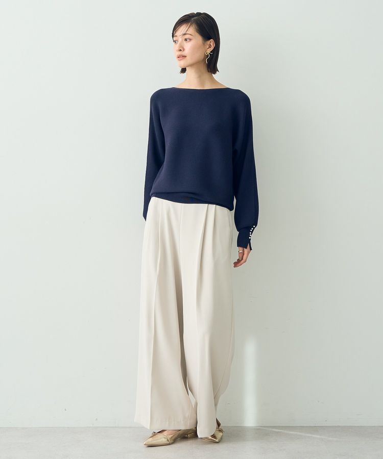 YECCA VECCA「袖パールドルマンニット」|ニット・セーター|