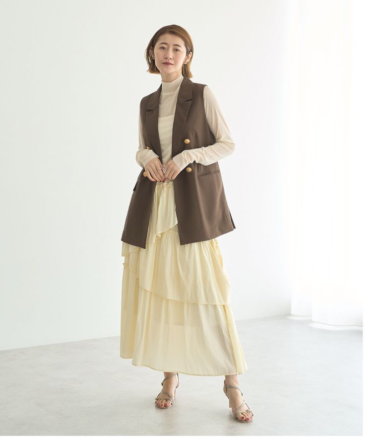 YECCA VECCA「金釦ジレ」|ベスト・ジレ|