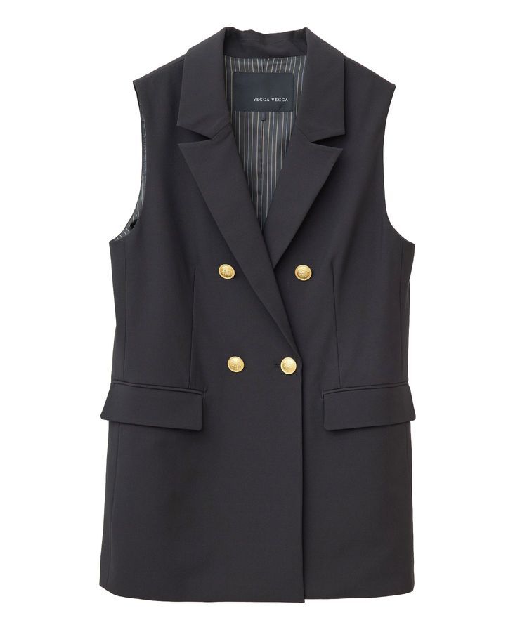 YECCA VECCA「金釦ジレ」|ベスト・ジレ|