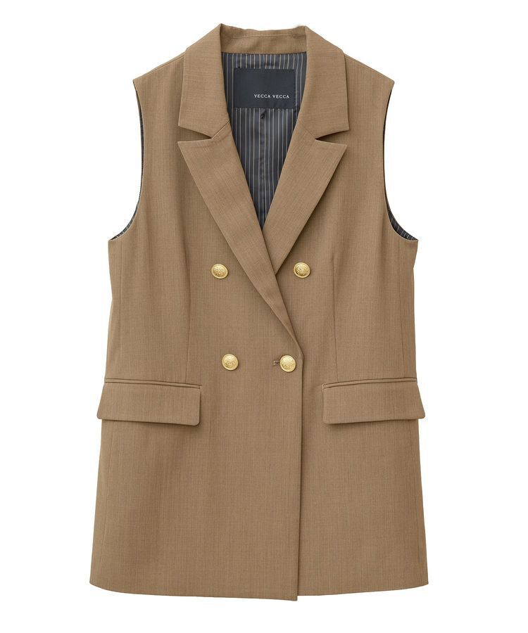 YECCA VECCA「金釦ジレ」|ベスト・ジレ|