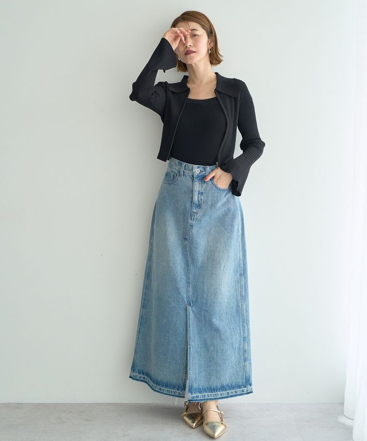 YECCA VECCA「【2点SET】キャミセット襟付きZIPカーディガン」|カーディガン|