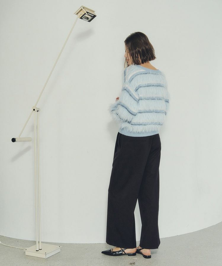 YECCA VECCA「フェザーマルチボーダーニット」|ニット・セーター|