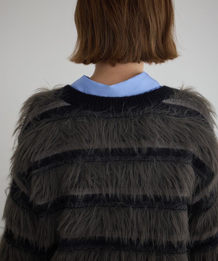 YECCA VECCA「フェザーマルチボーダーニット」|ニット・セーター|