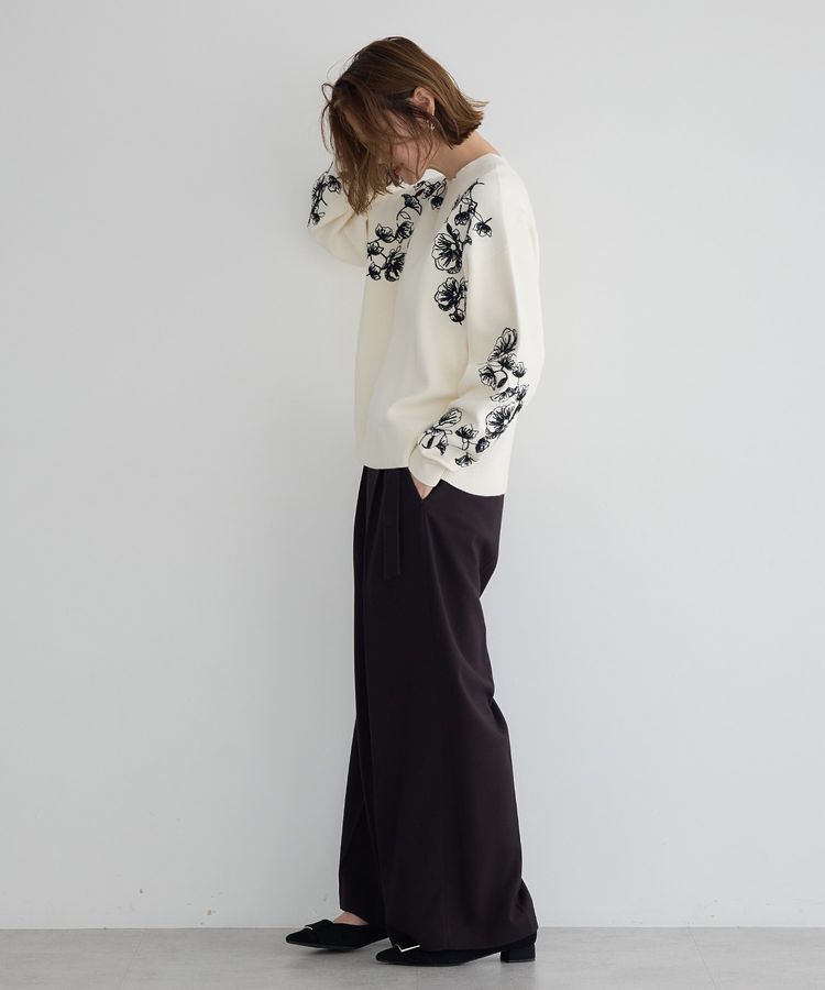 YECCA VECCA「フラワー刺繍ニット」|ニット・セーター|