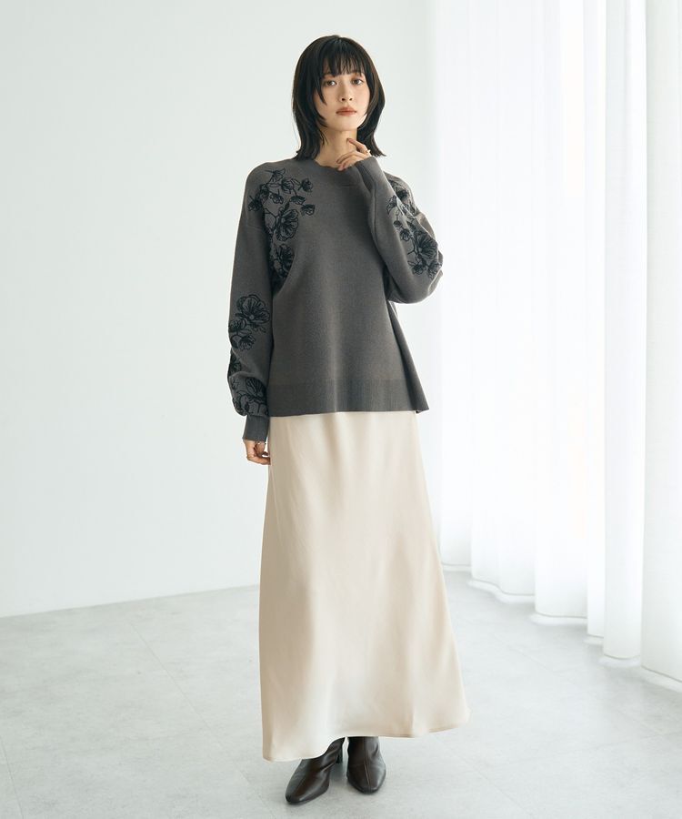 YECCA VECCA「フラワー刺繍ニット」|ニット・セーター|