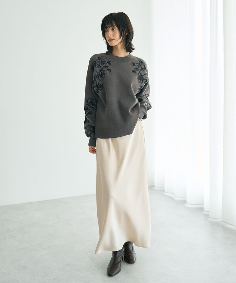 YECCA VECCA「フラワー刺繍ニット」|ニット・セーター|