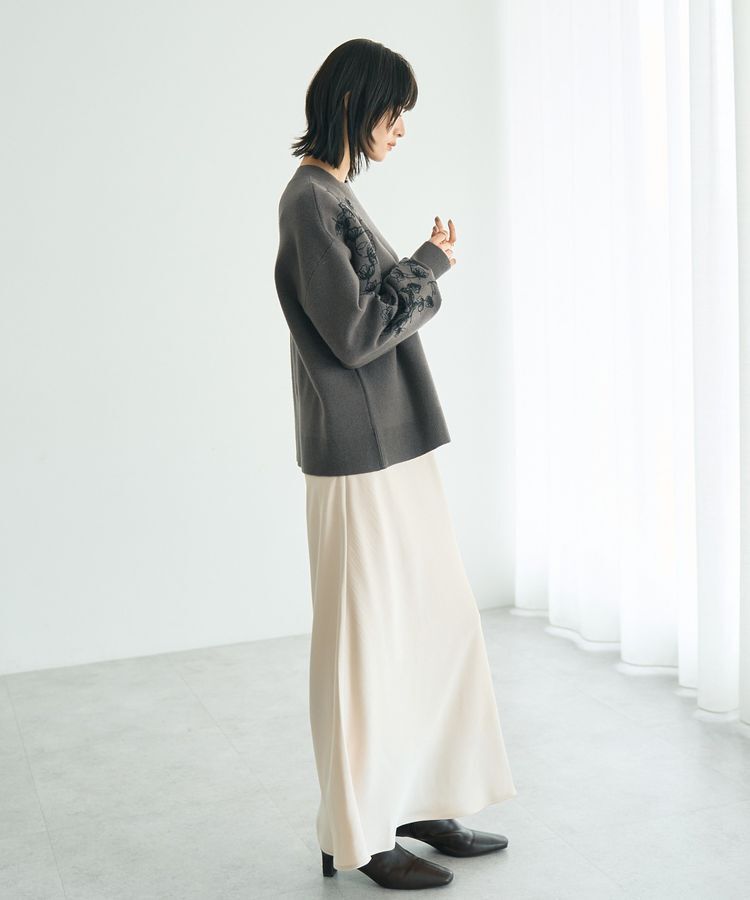 YECCA VECCA「フラワー刺繍ニット」|ニット・セーター|