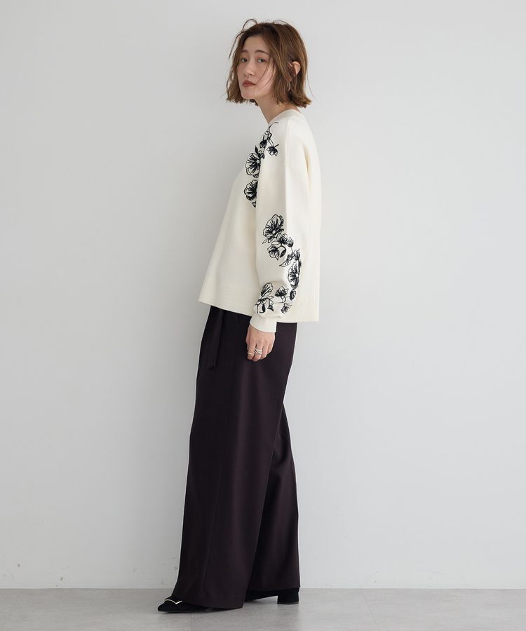 YECCA VECCA「フラワー刺繍ニット」|ニット・セーター|