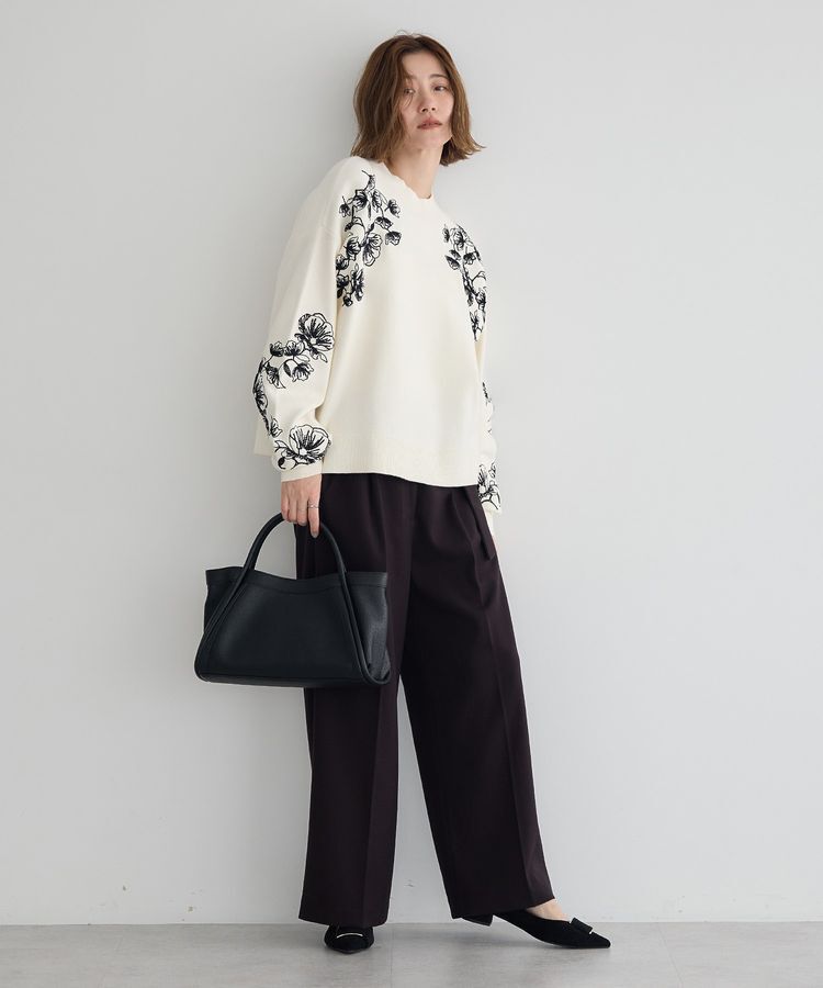 YECCA VECCA「フラワー刺繍ニット」|ニット・セーター|