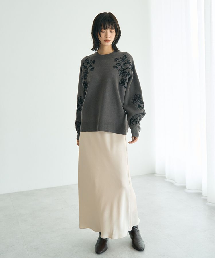 YECCA VECCA「フラワー刺繍ニット」|ニット・セーター|