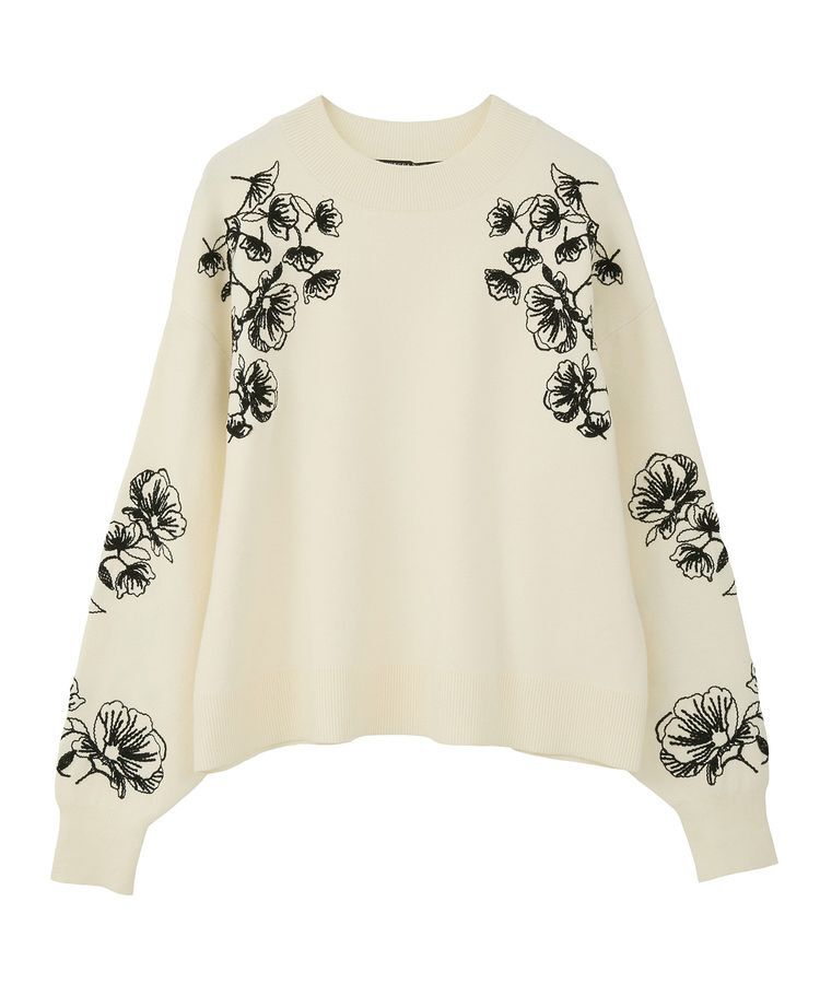 YECCA VECCA「フラワー刺繍ニット」|ニット・セーター|