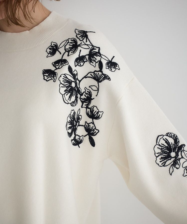 YECCA VECCA「フラワー刺繍ニット」|ニット・セーター|