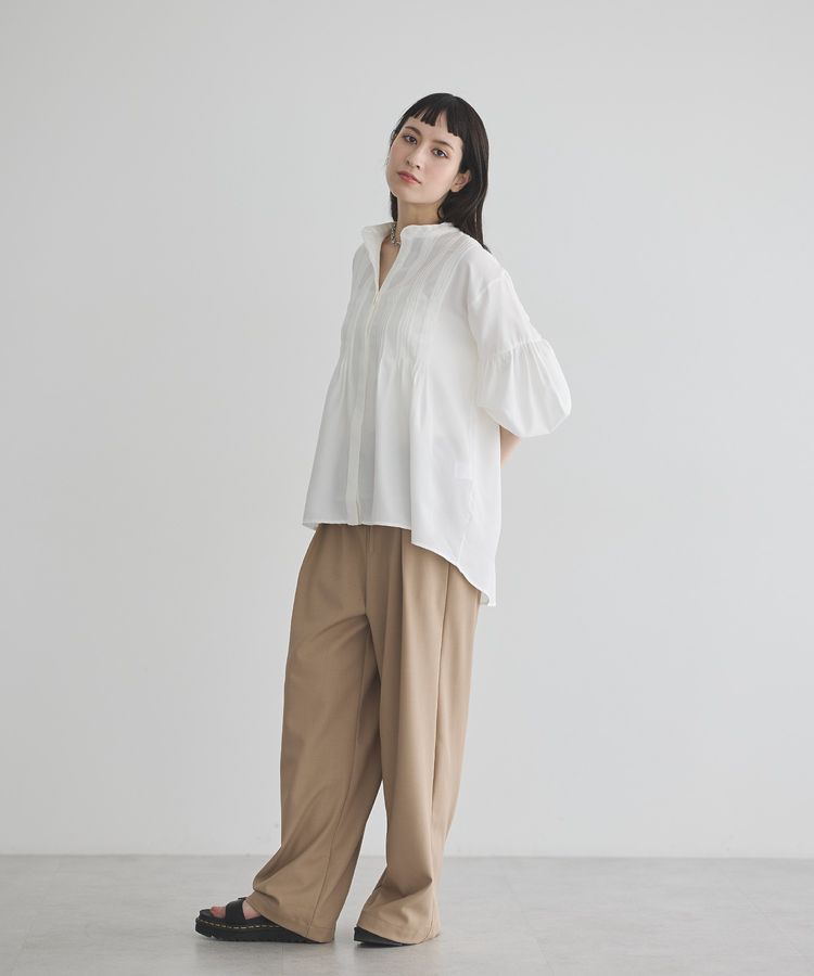 GARAGE OF GOOD CLOTHING「ピンタックボリューム袖フレアーブラウス」|シャツ・ブラウス|