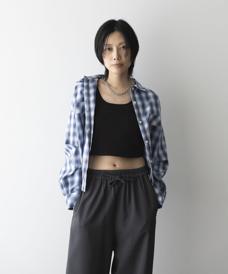 GARAGE OF GOOD CLOTHING「オンブレチェックショート丈シャツ」|シャツ・ブラウス|