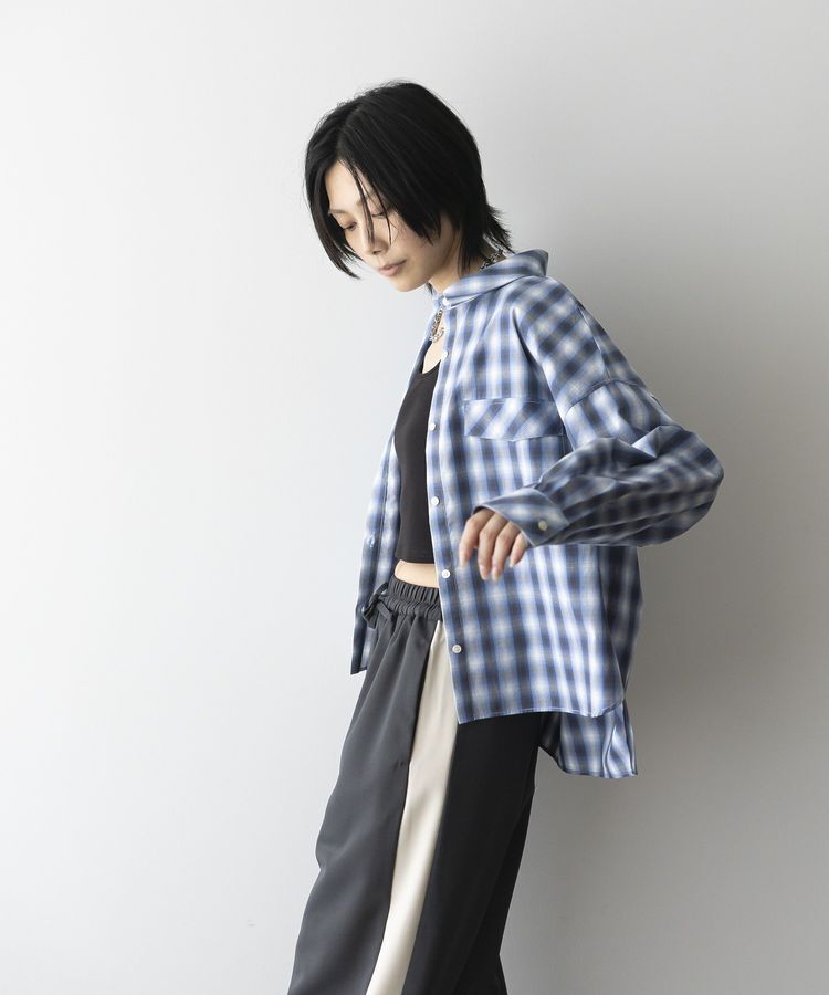 GARAGE OF GOOD CLOTHING「オンブレチェックショート丈シャツ」|シャツ・ブラウス|