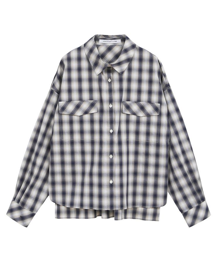 GARAGE OF GOOD CLOTHING「オンブレチェックショート丈シャツ」|シャツ・ブラウス|