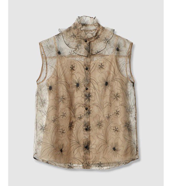 LOULOU WILLOUGHBY「【LOULOU WILLOUGHBY】オーガンジーフラワー刺繍ブラウス」|シャツ・ブラウス|