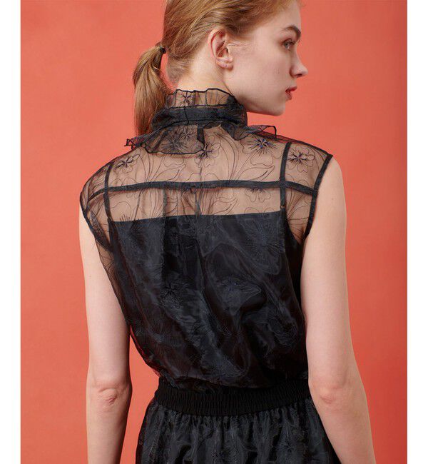 LOULOU WILLOUGHBY「【LOULOU WILLOUGHBY】オーガンジーフラワー刺繍ブラウス」|シャツ・ブラウス|