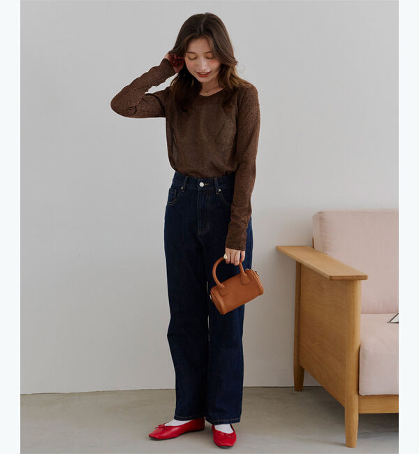 titivate「クルーネックラメシアートップス」|Tシャツ・カットソー|