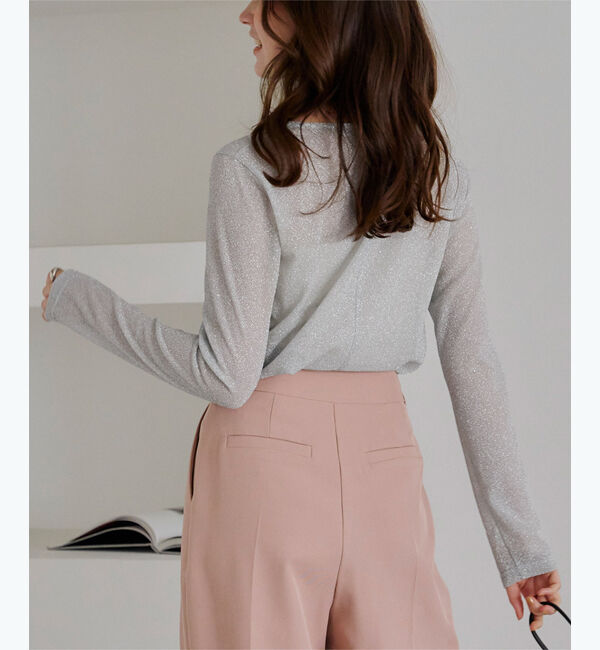 titivate「クルーネックラメシアートップス」|Tシャツ・カットソー|