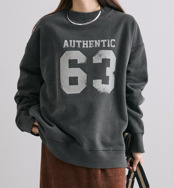  「ナンバリングプリント裏起毛スウェット」|スウェット・ジャージ|チャコールグレー