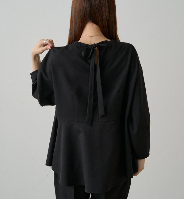  「【Du noir】バックリボンペプラムブラウス+スラックスパンツセット」|その他|