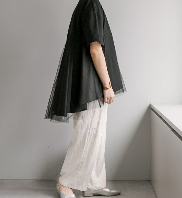  「《リバイバル》【WEB限定/Du noir】チュールドッキングTシャツ」|プルオーバー|