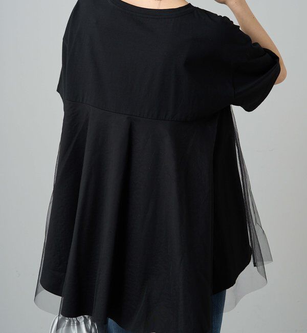  「《リバイバル》【WEB限定/Du noir】チュールドッキングTシャツ」|プルオーバー|