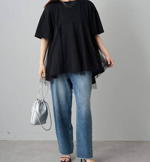  「《リバイバル》【WEB限定/Du noir】チュールドッキングTシャツ」|プルオーバー|