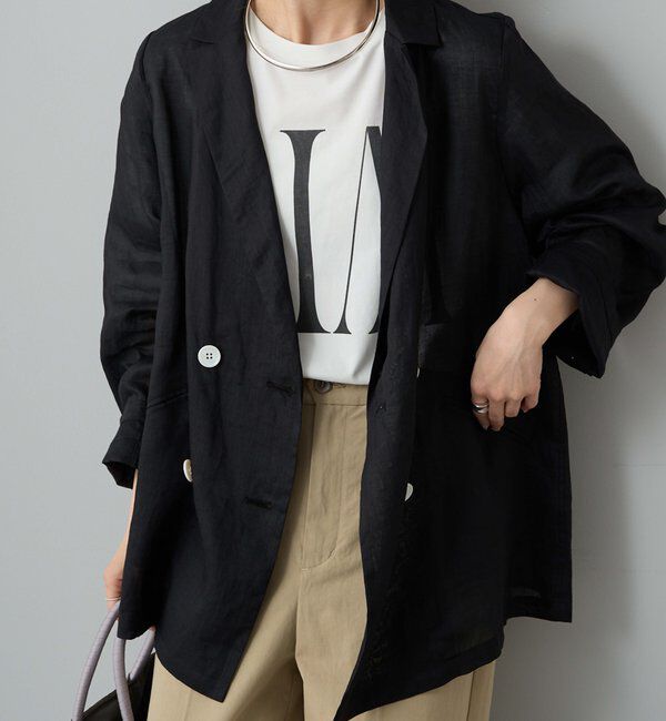  「【WEB限定】ラミーダブルシャツジャケット」|テーラードジャケット|ブラック